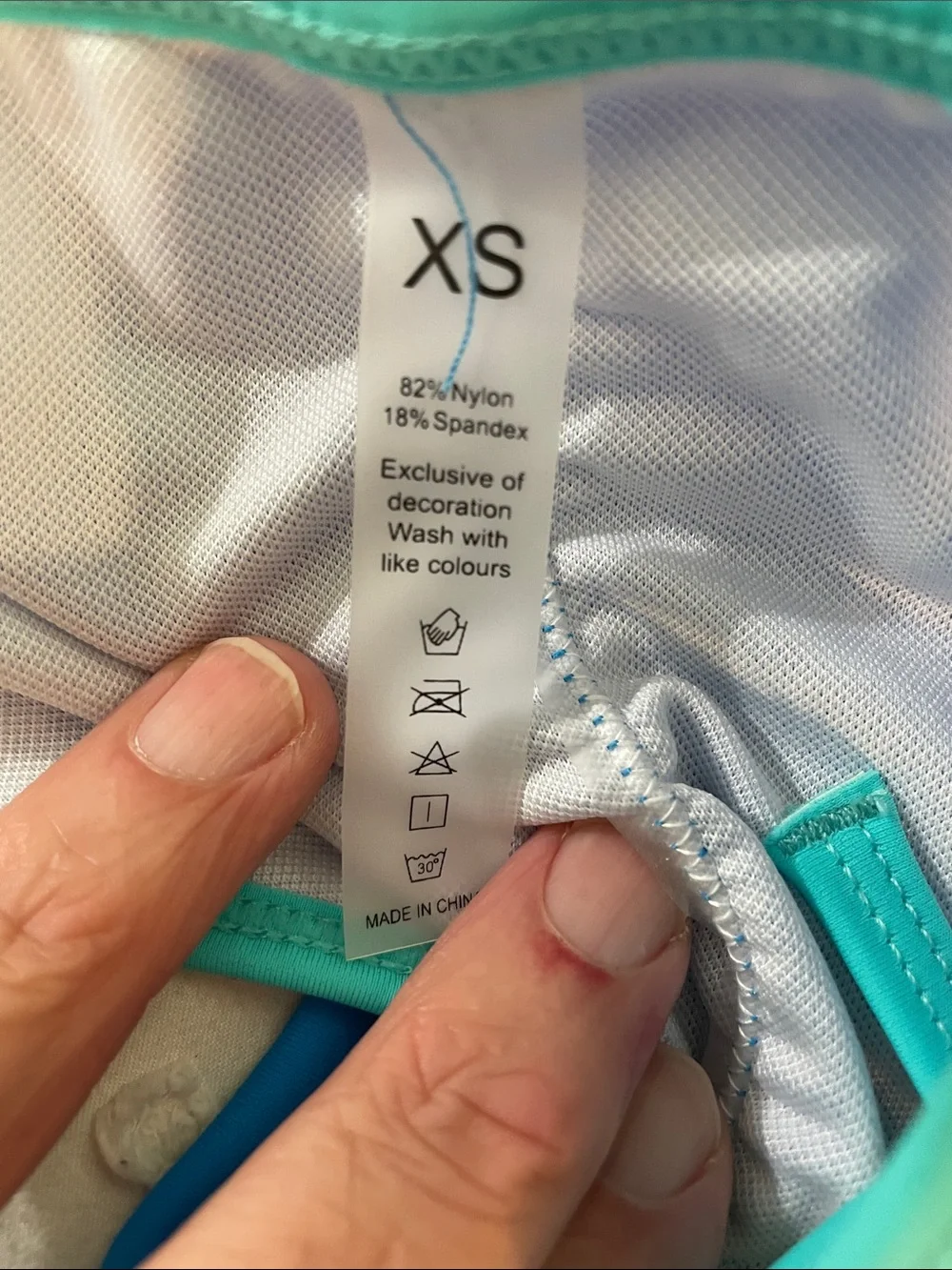 Suvimiga Blue & Teal Triangle Bikini Set nwt xs
